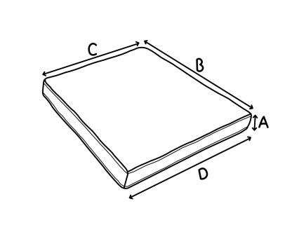 Angled Pad Cushion Outline Drawing