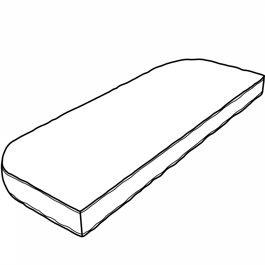 Tapered rounded bench cushion